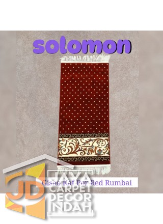  Sajadah Imam  Solomon  motif Gisoo Kaf Por Red Rumbai ukuran 60 x 120 cm & 60 x 150 cm